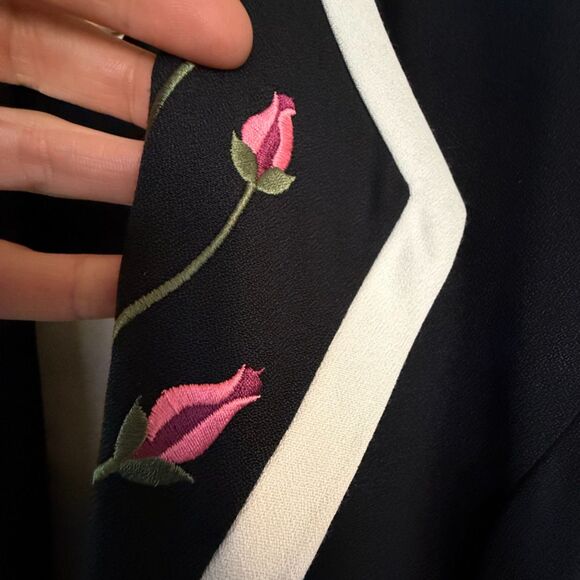 Vintage Romantic Floral Embroidery Vintage Ankle Length Dress - Picture 3 of 9